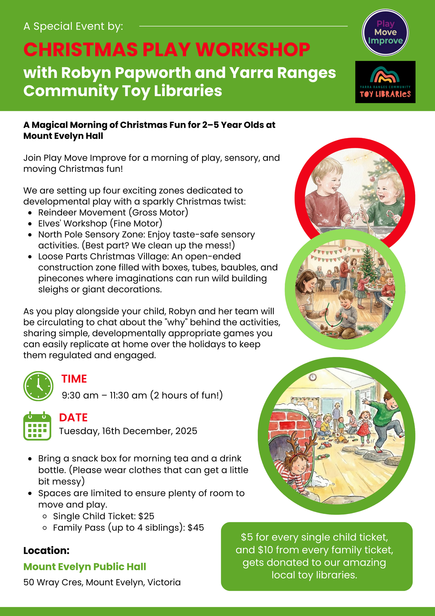 Christmas Play Workshop with Robyn Papworth and Yarra Ranges Community Toy Libraries