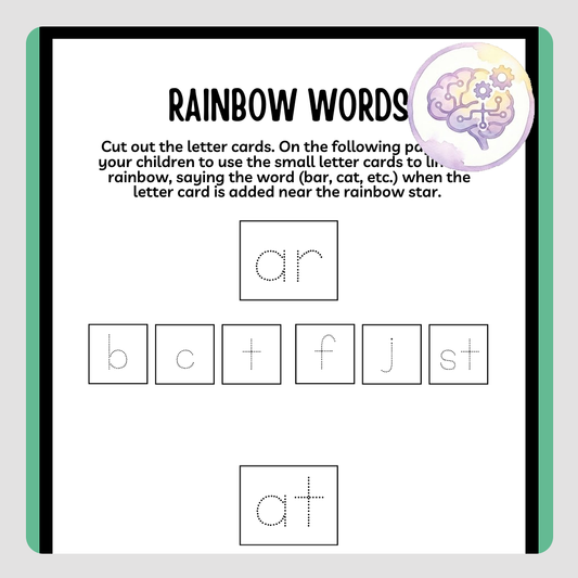 Printable Resource - Rainbow Words